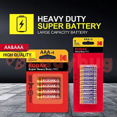 Kodak Heavy Duty AA AAA C D 9V Batteries Battery Zinc Chloride Bulk 1.5V • $4.96