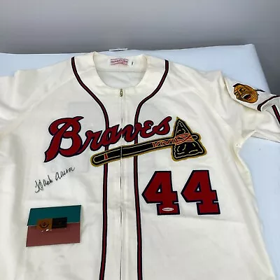 Hank Aaron Signed Authentic 1957 Milwaukee Braves Game Jersey Upper Deck UDA COA • $2995