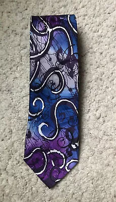 J. GARCIA Tie Silk Another Butterfly 58 Blue Blue Purple Gray Black Necktie • $8.95