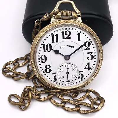 1931 Illinois Bunn Special 60HR 16s 21J OF Pocket Watch 10KGF HAMILTON ELINVAR • $220.50