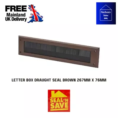 Brown Letter Box Internal Cover Brush Seal Draught Excluder Letterbox 267 X 76 • £4.99