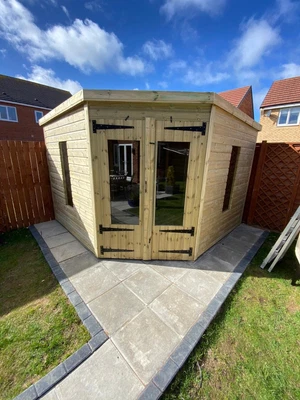 £2160 • Buy Garden Shed Corner Summer House Tanalised Super Heavy Duty 10x10 19mm T&g. 3x2