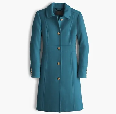 J. Crew Classic Lady Day Coat In Italian Double-cloth Wool Matisse Blue T4 • $160