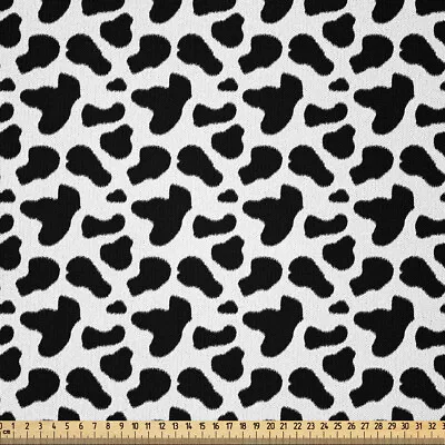 Cow Print Fabric By Yard Microfiber Cow Hide Black Spots • £128.99