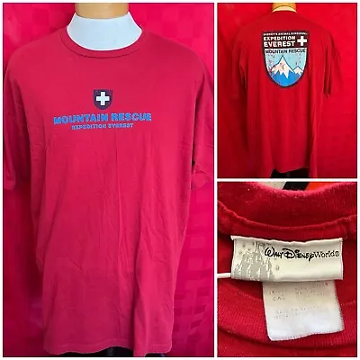 VINTAGE Disney Mountain Rescue Expedition Everest Red Shirt Size 2XL World Land • $16