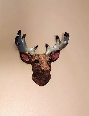 DOLLHOUSE MINIATURE DEER HEAD For LODGE FAIRY GARDEN To MOUNT RACK BUCK  • $6.49