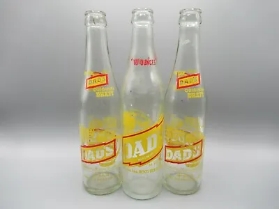 Dads Root Beer Soda Bottle 10 Oz  Lot Of 3 - Glass Pop Beverage ACL VTG  • $13.49