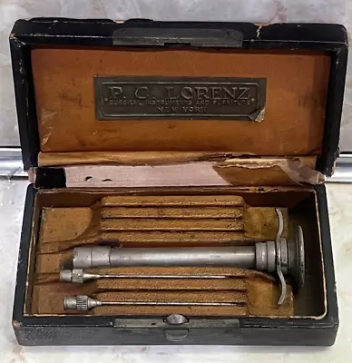 Antique Civil War P.C.LORENZ Surgical Instruments And Furniture Syringe In Box • $179