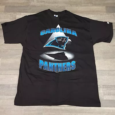 Vintage Carolina Panthers Shirt Mens XL Extra Large 93 Starter Black Shadow USA • $38.95