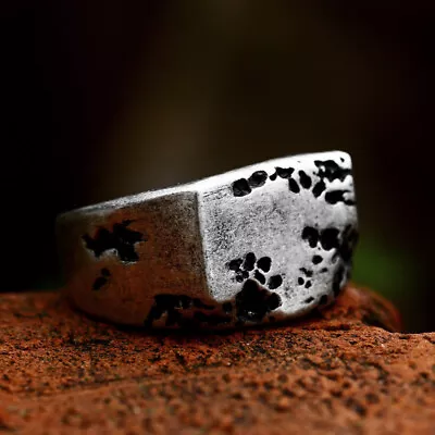 Vintage Nature Rock Stone Style Wedding Ring Stainless Steel Men Boy Gift Ring • $12.80