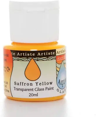 £3.74 • Buy Artiste 20 Ml Aquaglass Transparent Glass Paint, Saffron Yellow