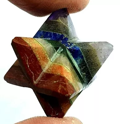 £9.95 • Buy 7 Chakra Seven Bonded Gemstone Merkaba Star Geometric Multi Stone Crystal X 1