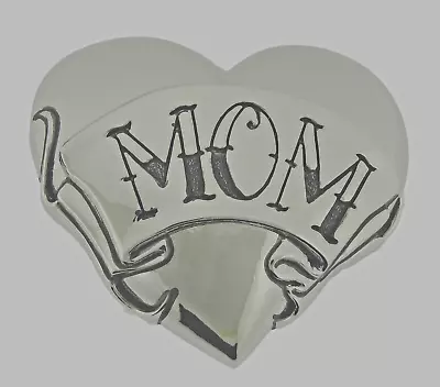 Best Mom Ever Belt Buckle Heart Shaped Mom Mother Day Gift Silver Metal Western • $9.38