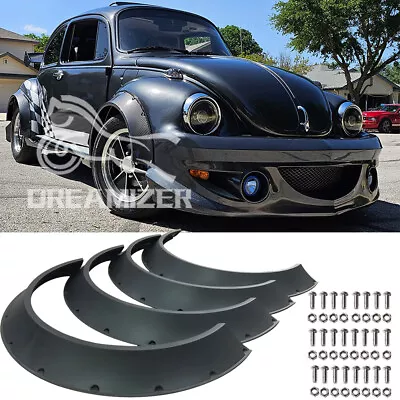 4Pcs Extra Wide Mudguard Wheel Arches Fender Flares For VW Super Beetle Golf GTI • $99.43