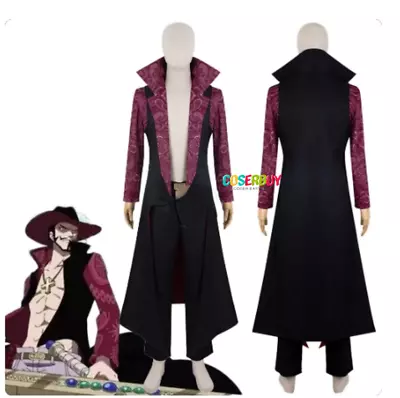Anime One Piece Cosplay Dracule Mihawk Costume Men Clothing Cloak Pants Belt Top • $55.99