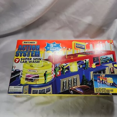 Matchbox Action System 7 Car Wash Playset 1995 In Box #50740 • $28.95