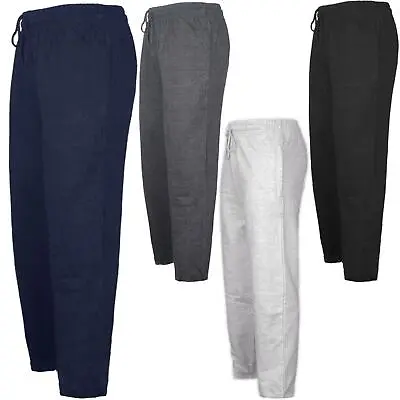 Mens Elasticated Jogging Bottoms Joggers Fleece Lined Pockets Drawstring • £9.99