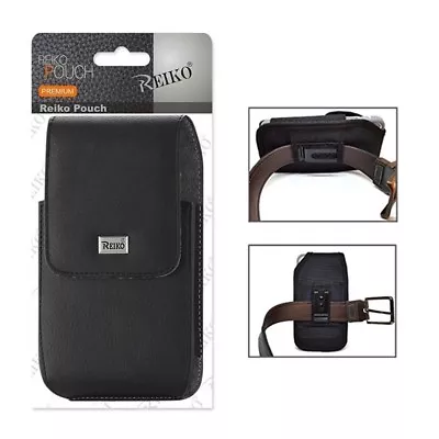 Reiko Vertical Samsung S3/S4/S5/S6/S7 Full Leather Pouch Black Clip Wallet Case • $9.99