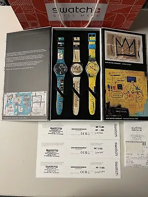 SWATCH X JEAN-MICHEL BASQUIAT TRIPTYCH Limited Edition Watch Collection IN HAND • $549.90