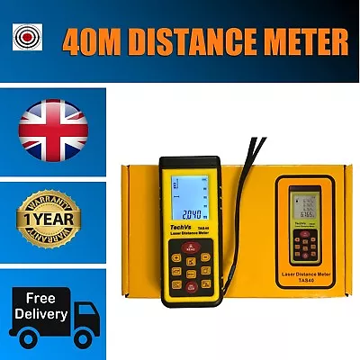£163.65 • Buy New 40m Laser Distance Meter Digital Ultrasonic Range Finder Measure Diastimeter