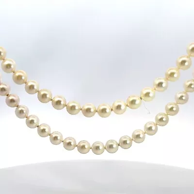 Mikimoto 6.5-7MM Akoya Pearl Necklace With 18K Yellow Gold Signature Clasp • $2285