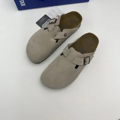 Birkenstock Boston Taupe Suede Clogs With Box Women’s Medium-Size 3839404142 • $96.92