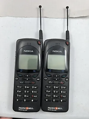 Lot Of 2 Vintage Nokia 2190E Pacific Bell Brick Cell Phone W/Batteries Untested • $12.50