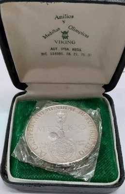 $225 • Buy Mexico 1970 World Cup Pure Silver Medal  46.13 Grams/45MM In Case   (MK)