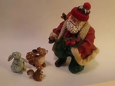 Midwest Of Cannon Falls #06554-9 Fabric Mache Santa With Animals&Apples Orig Box • $24.99