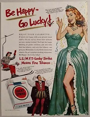 1951 Print Ad Lucky Strike Cigarettes Pretty Lady At Mardi Gras New OrleansLA • $14.82