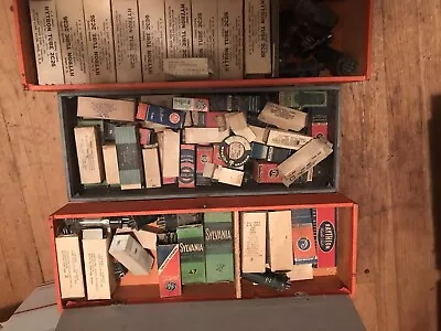 $240 • Buy Misc Lot  Vacuum Tubes TV, Radio, Amps,Army / Navy Ham Radios W/Case #21-105