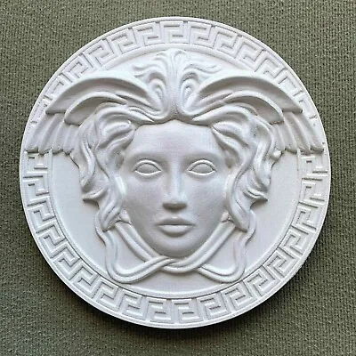 12  Medusa Gorgona Head 3d Carved Wood Greek White Wall Decor Decoration Plaque • $99