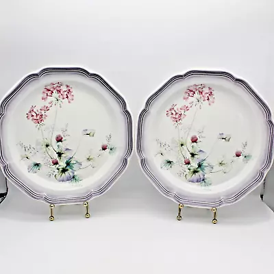 Mikasa Sunny Skies Set 2 Dinner Plates 11 Inch Country Estates 8651 Japan 1980's • $15.97