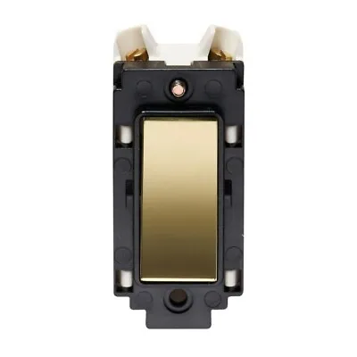 Crabtree 4550/7PB Platinum Grid Light Switch 2 Way - Polished Brass Black Trim • £9.50