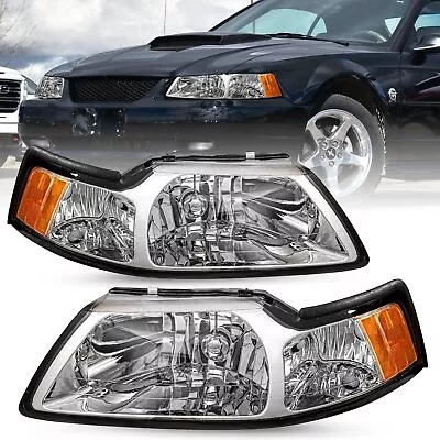 Headlight Assembly For 1999-2004 Ford Mustang Headlamp Driver & Passenger Side • $75.99