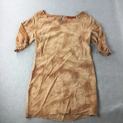 Tigerlily Womens Mini Dress Size 6 Brown Short Sleeve Round Neck • $20.98