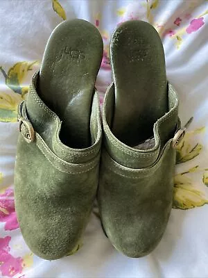 Ugg Kassi Heel Mule Clogs Size 5 Green Suede • £25