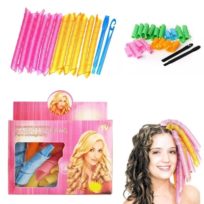 £6.99 • Buy Magic Hair Curlers Leverage Ringlets Rollers Spiral Hairband Tool Pack Of 18