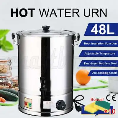 48L Commercial Electric Stainless Steel Hot Water Urn Element Boiler Tea Kettle • $112.99