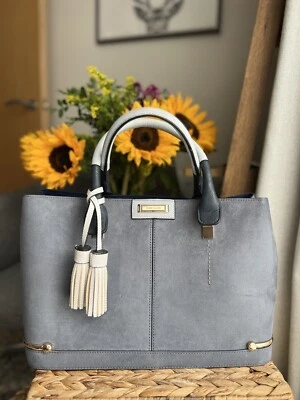 £22 • Buy River Island Large Faux Suede Handbag Grab Bag ,blue