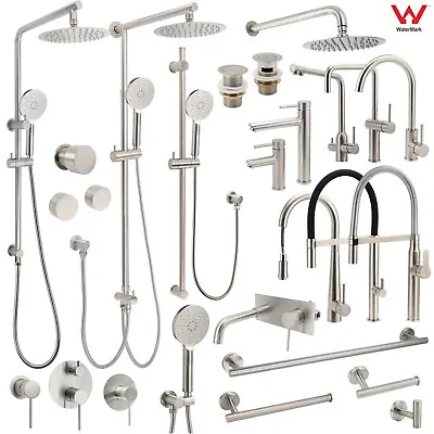 Brushed Nickel Shower Head Rail Arm Basin Mixer Pull Out Kitchen Sink Tap Spout • $87.50