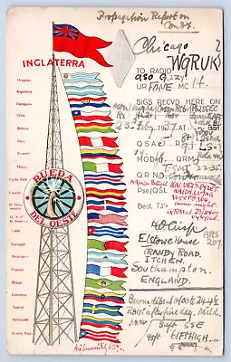 QSL CB Ham Radio Itchen Southampton England Vintage 1937 Card • $5