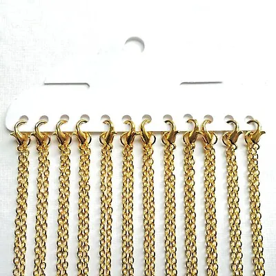 Gold Plated Plain Necklace Lobster Clasp Chains Choose Length Bulk Quantity UK • £7.99