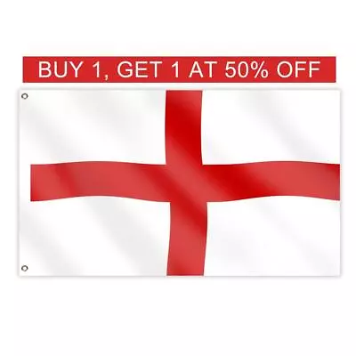 Large England Flag 5x3FT St George Cross English Football Sports Durable Banner • £3.99