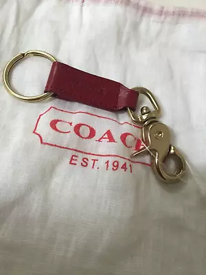 NWOT Coach RARE Vintage Leather Trigger Snap Key Fob RED #7212 • $95