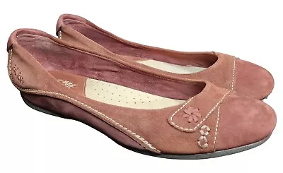 Fat Face Ladies Wine Suede Upper Flat Slip-On Shoes Sz 7/40 VGC In Box • £10