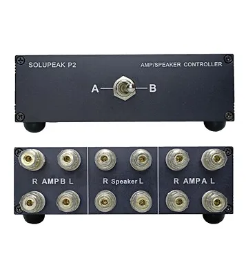 2 Way  Amp Speaker Switcher Selector Switch Louspeaker Stereo Audio Control Box • £60.56