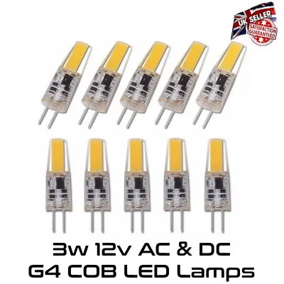 G4 LED Capsule Light Bulb 3w = 30w Halogen Bulb 12V AC/DC Daylight White 10 Pack • £17.95