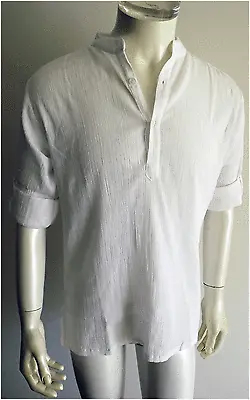 Body Tight Collar ShirtCheese Clothwhite...size 3XL • $19.57