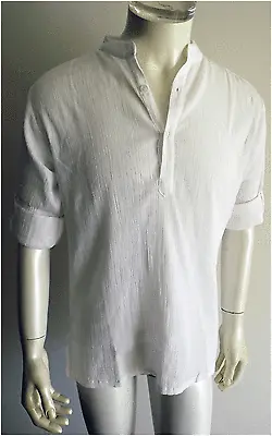 Body Tight Collar ShirtCheese Clothwhite...size L • $19.57